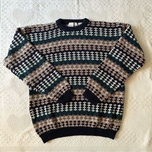 Vintage Blake & Manley Sweater Mens XL Geometric Crewneck Heavyweight Pattern